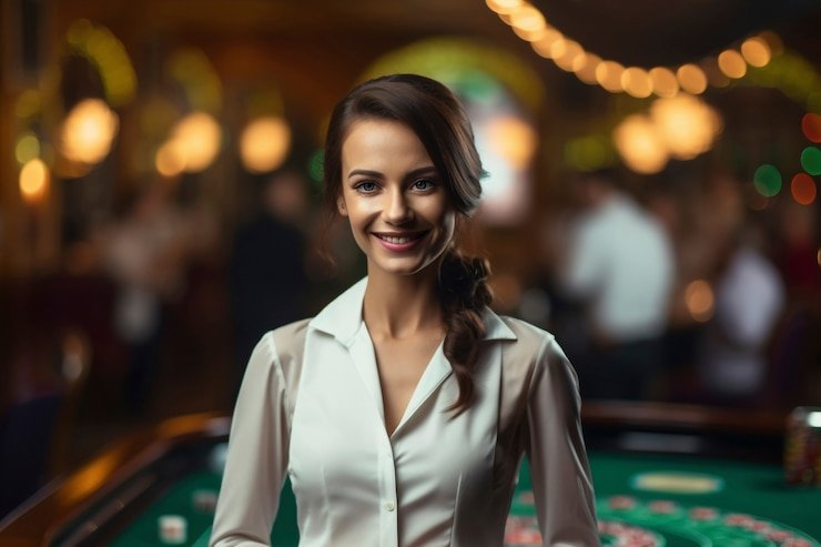 Tampilan antarmuka live casino dengan interaksi dealer langsung, melengkapi pengalaman hiburan kasino pada menangtoto